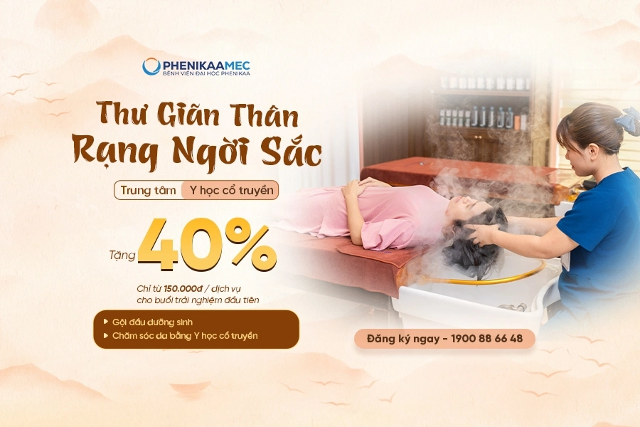 Tặng 40% buổi trị liệu đầu tiên các dịch vụ chăm sóc da và tóc Y học cổ truyền 
